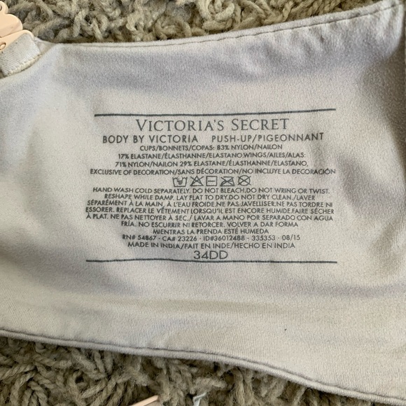 34DD convertible Victoria’s Secret push-up Body by Victoria beige/gray bra - Picture 3 of 6